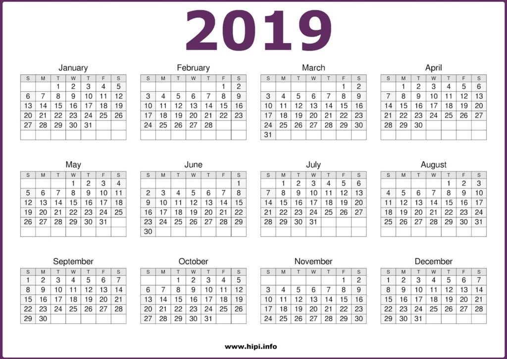 19 Calendar Printable Free One Page Printable Calendar Hipi Info Calendars Printable Free