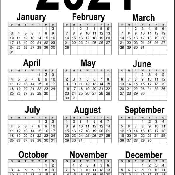 Printable 2 Year Calendar 2020 and 2021 Hipi.info Calendars