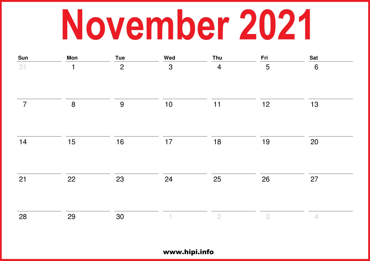 2021 november calendar printable monthly calendar hipi info