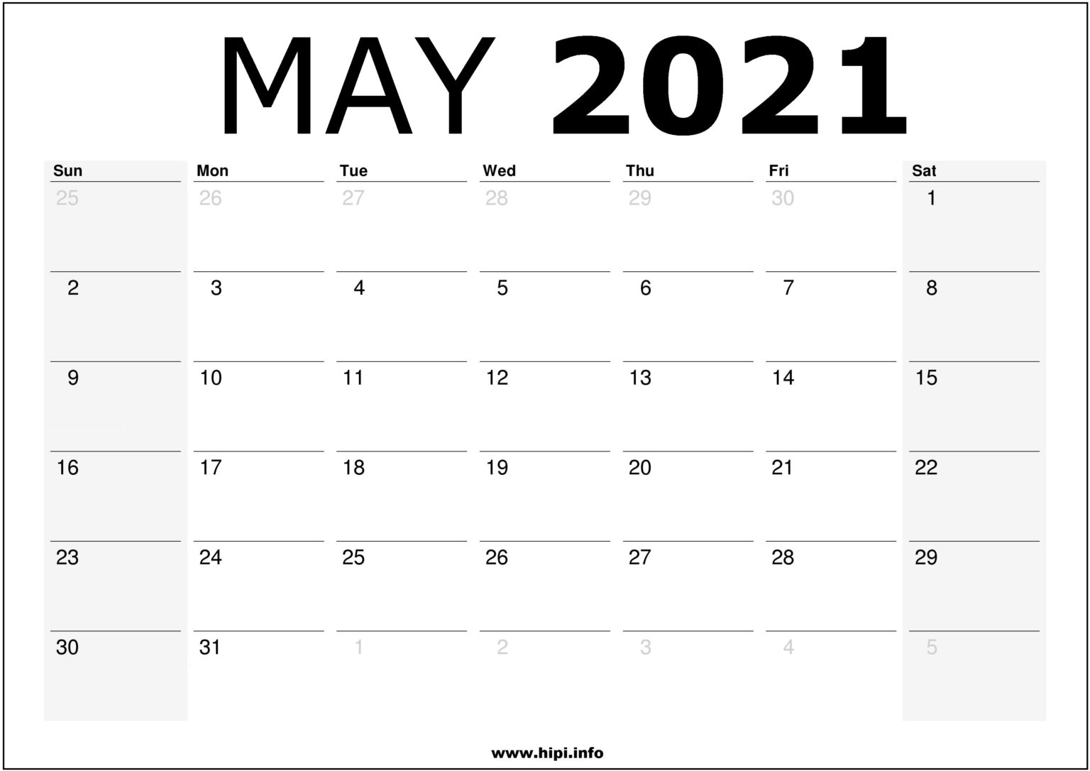 May 2021 Calendar Printable Monthly Calendar Free Download Hipi.info