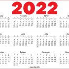 US 2022 Printable Calendar Red