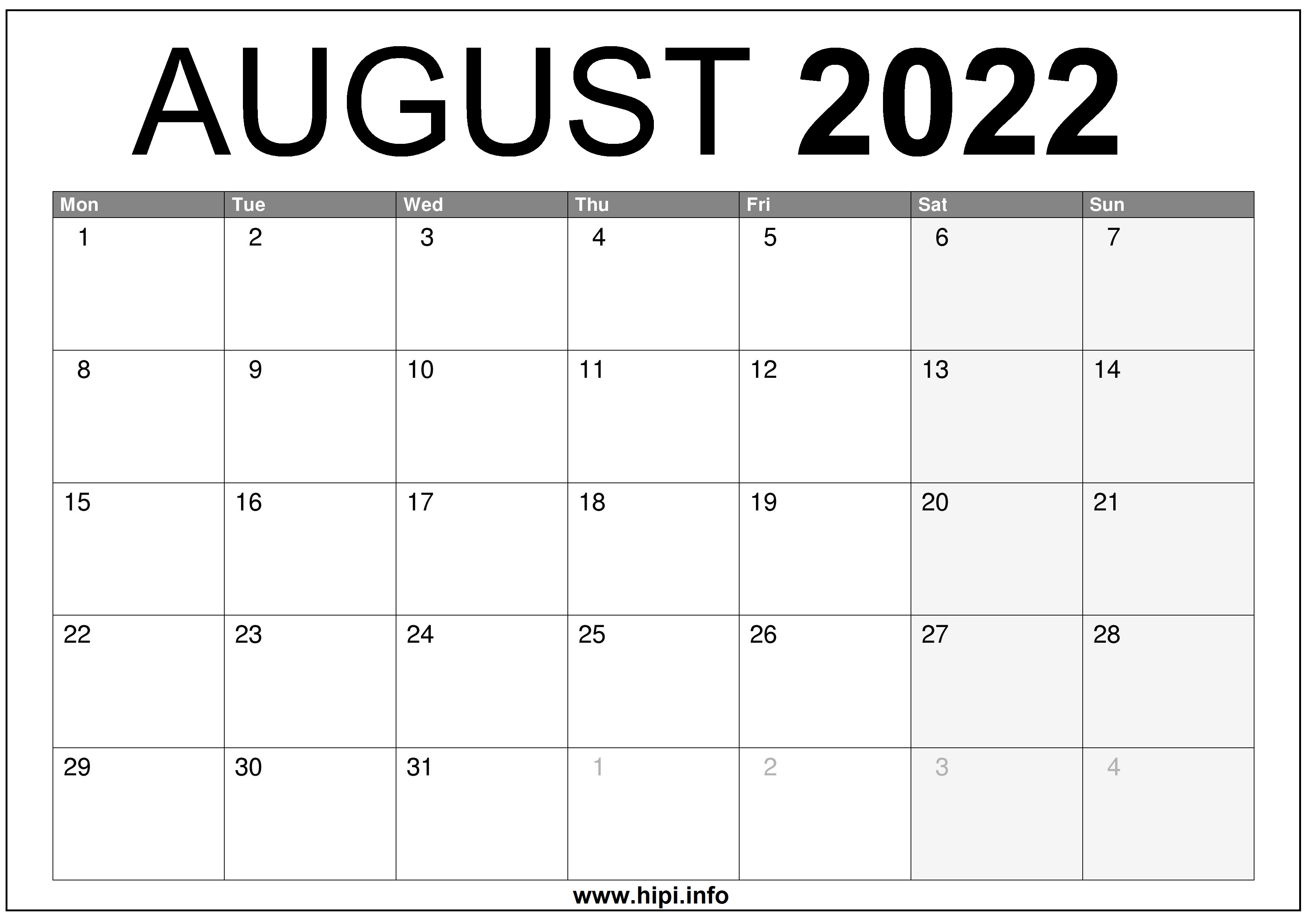 Free Calendar August 2022 August 2022 Uk Calendar Printable – Free Download - Hipi.info | Calendars  Printable Free