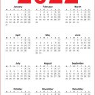 2022 Printable Calendar UK United Kingdom