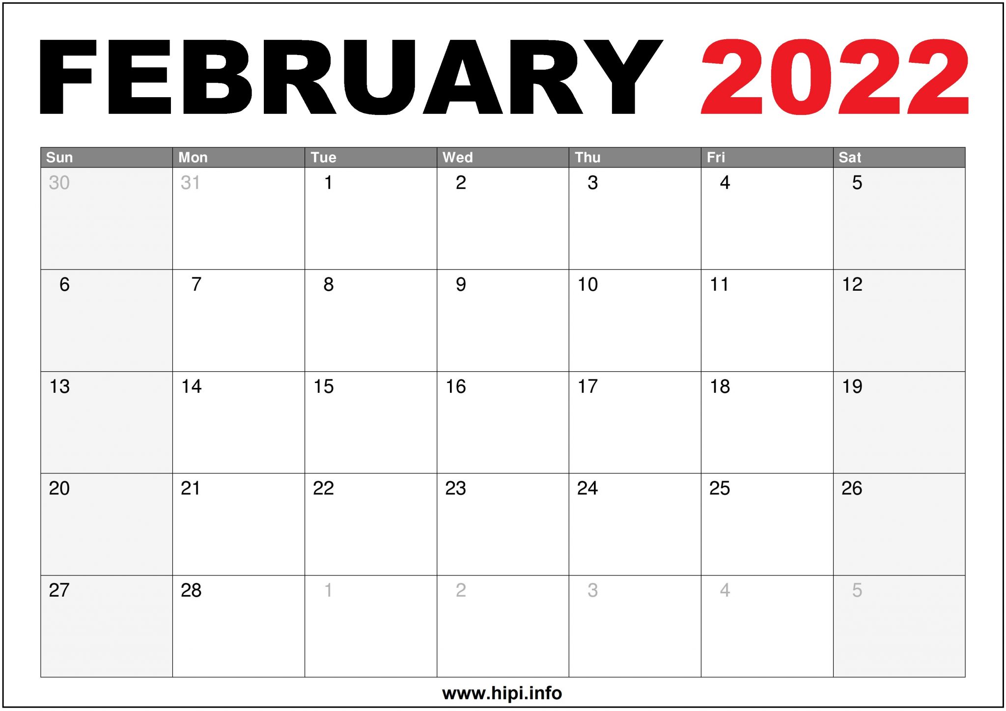 2022 february calendar us printable hipiinfo calendars printable free