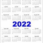 2021 and 2022 Printable UK Calendar - 2 Year