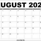 August 2022 Calendar Printable Free