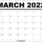 March 2022 Calendar Printable Free