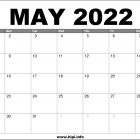 May 2022 Calendar Printable Free
