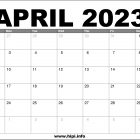 April 2023 Calendar Printable Free