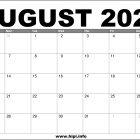 August 2023 Calendar Printable Free