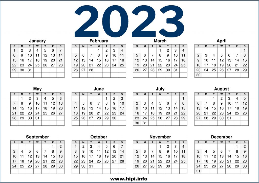 2023 Calendar Printable US Free