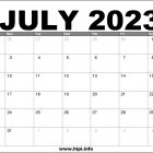 July 2023 Calendar Free Printable