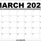 March 2023 Calendar Free Printable