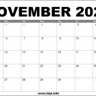 November 2023 Calendar Free Printable