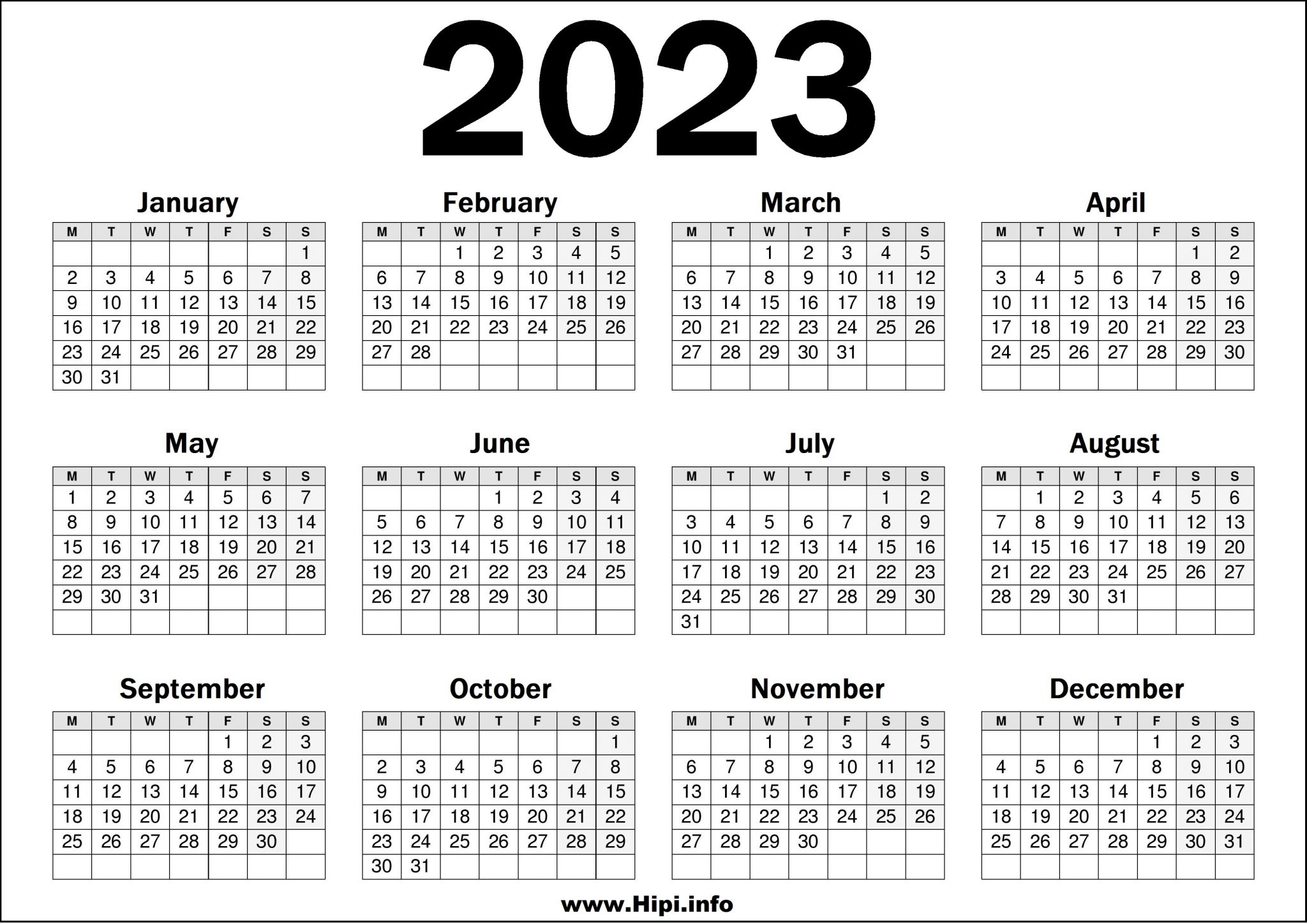 2023 Calendars Archives - Hipi.info | Calendars Printable Free