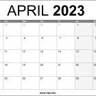 April 2023 UK Calendar HD Printable