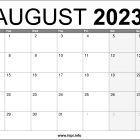 August 2023 UK Calendar Free Printable