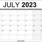 July 2023 UK Printable Calendar HD