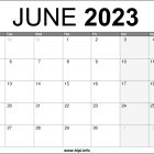 June 2023 UK Calendar Printable