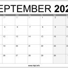 September 2023 UK Calendar A4 Size