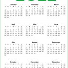 Printable 2022 US Calendar Green