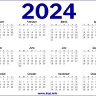 2024 Printable Calendar A4 Size