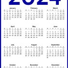 United Kingdom 2024 Calendar Blue