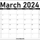 March 2024 Calendar Monthly