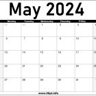 May 2024 Calendar Monthly