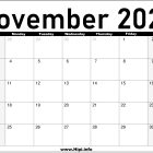 November 2024 Calendar Monthly