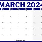 UK March 2024 Calendar Printable