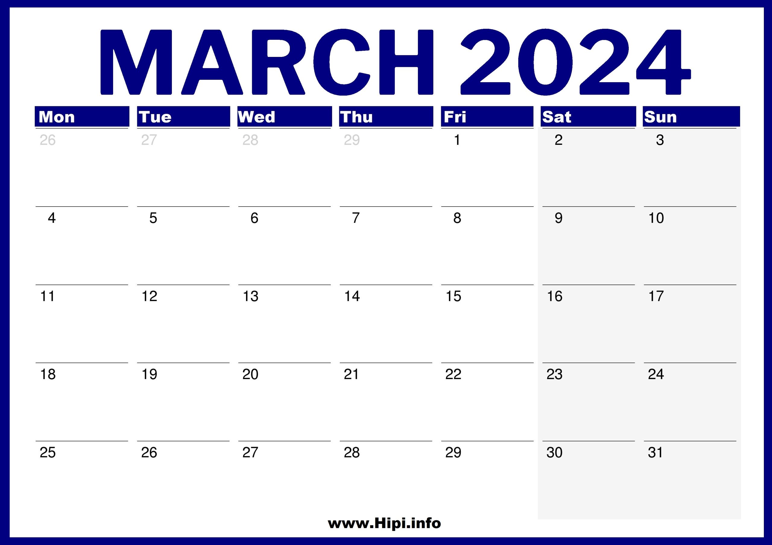 UK March 2024 Calendar Printable Hipi.info