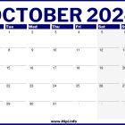 October 2024 UK Printable Calendar