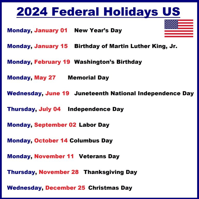 2024 National Holidays United States Kacy Lisetta
