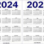 2024 and 2025 UK Printable 2 Year Calendar