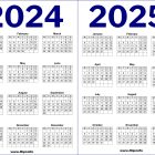 2024 and 2025 Printable UK Calendar - 2 Year