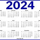 UK 2024 Calendar Printable - Blue