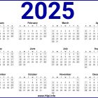 2025 Calendar Printable US One Page