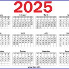 2025 Calendar Printable One Page
