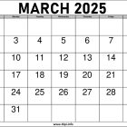 2025 March Calendar Printable with Holidays