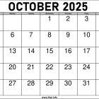 2025 October Calendar Printable with Holidays