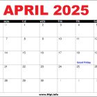 April 2025 Canada Printable Calendar