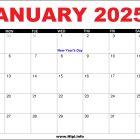 January 2025 Calendar Canada Printable Free