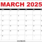 March 2025 Canada Calendar Printable