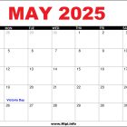 May 2025 Canada Calendar Printable with Holidays