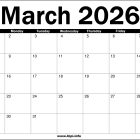 March 2026 Printable Calendar with holidays March-2026-Calendar-Printable