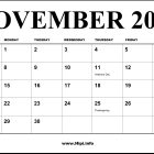 2027 November Calendar with holidays November-2027-Printable-Calendar